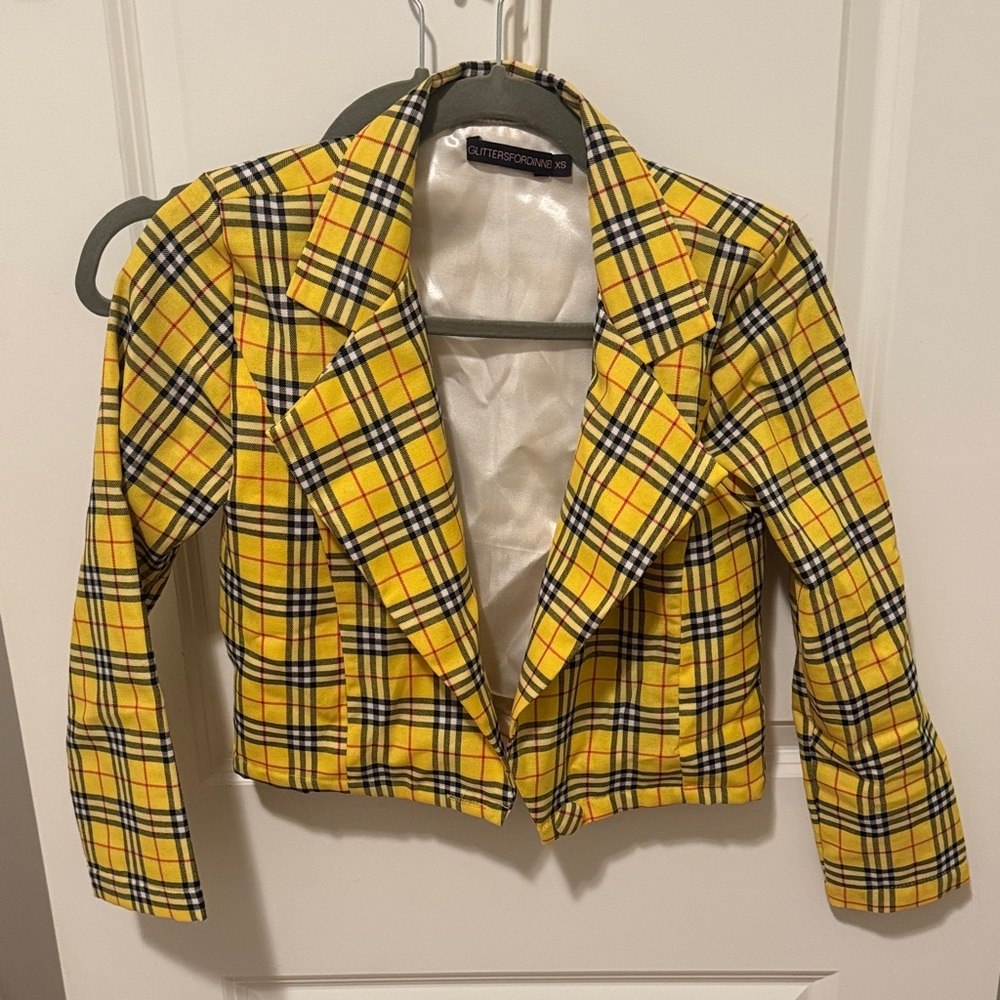 Yellow Plaid Women's Blazer